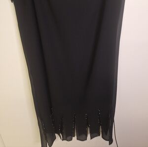 Metaphor Black Sequined Fringed Skirt. Size XL